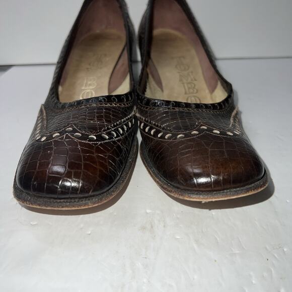 US Women’s 9.5 Dress Shoes Tomboy Toes 1 Inch Heel Brown Leather Delman main image 7
